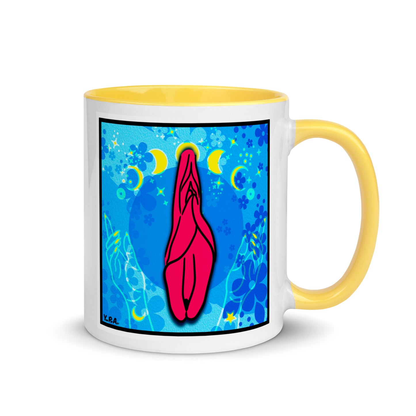 Tasse YoniPopArt "Cycle" mit farbiger Innenseite